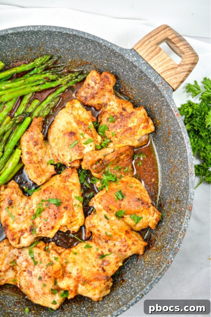 Savory Garlic Butter Keto Chicken Thighs with Asparagus 2 Keto Garlic Butter Chicken Thighs and Asparagus