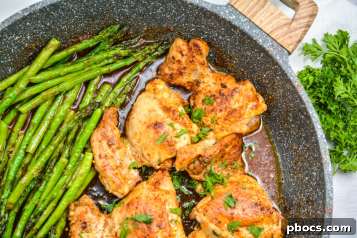 Savory Garlic Butter Keto Chicken Thighs with Asparagus 18 Keto Garlic Butter Chicken Thighs and Asparagus