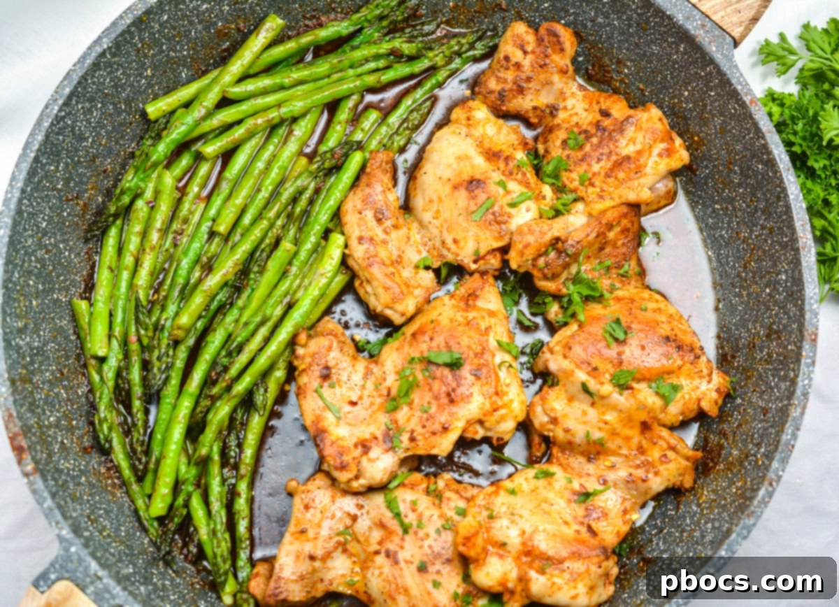 Savory Garlic Butter Keto Chicken Thighs with Asparagus 5 Keto Garlic Butter Chicken Thighs and Asparagus
