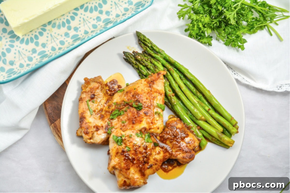 Savory Garlic Butter Keto Chicken Thighs with Asparagus 8 Keto Garlic Butter Chicken Thighs and Asparagus