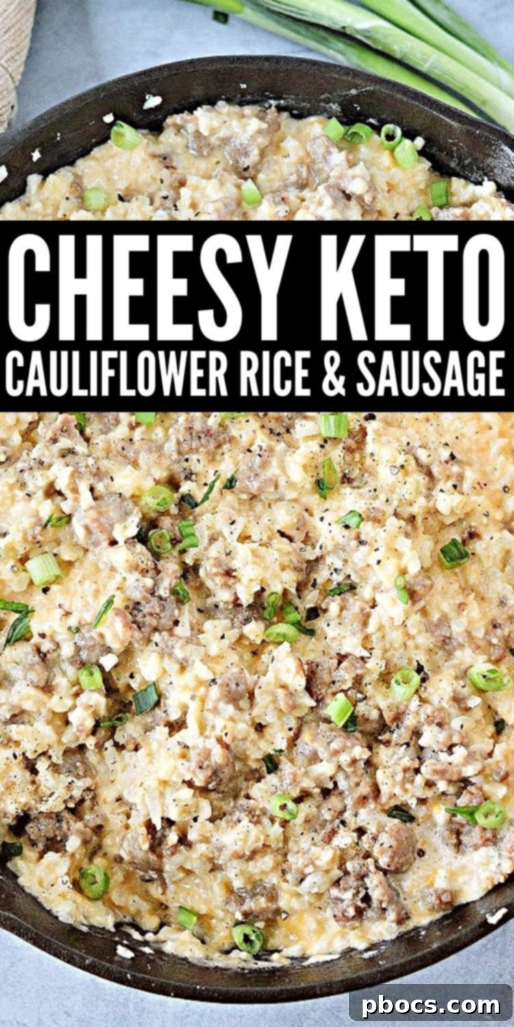 Keto Cheesy Cauliflower Rice With Sausage #cheesyketocauliflowerriceandsausage #cheesycauliflowerriceandsausage