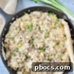 Keto Cheesy Cauliflower Rice With Sausage