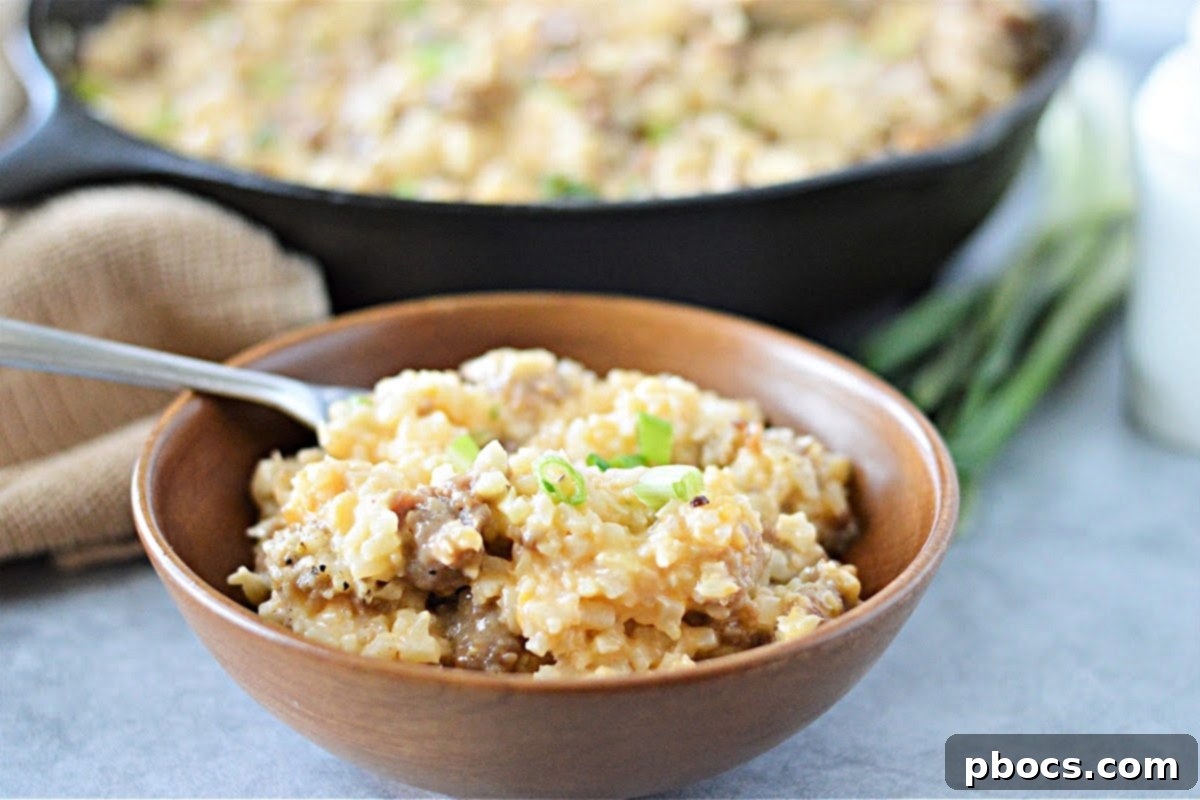 Ground Italian Sausage for Cheesy Cauliflower Rice