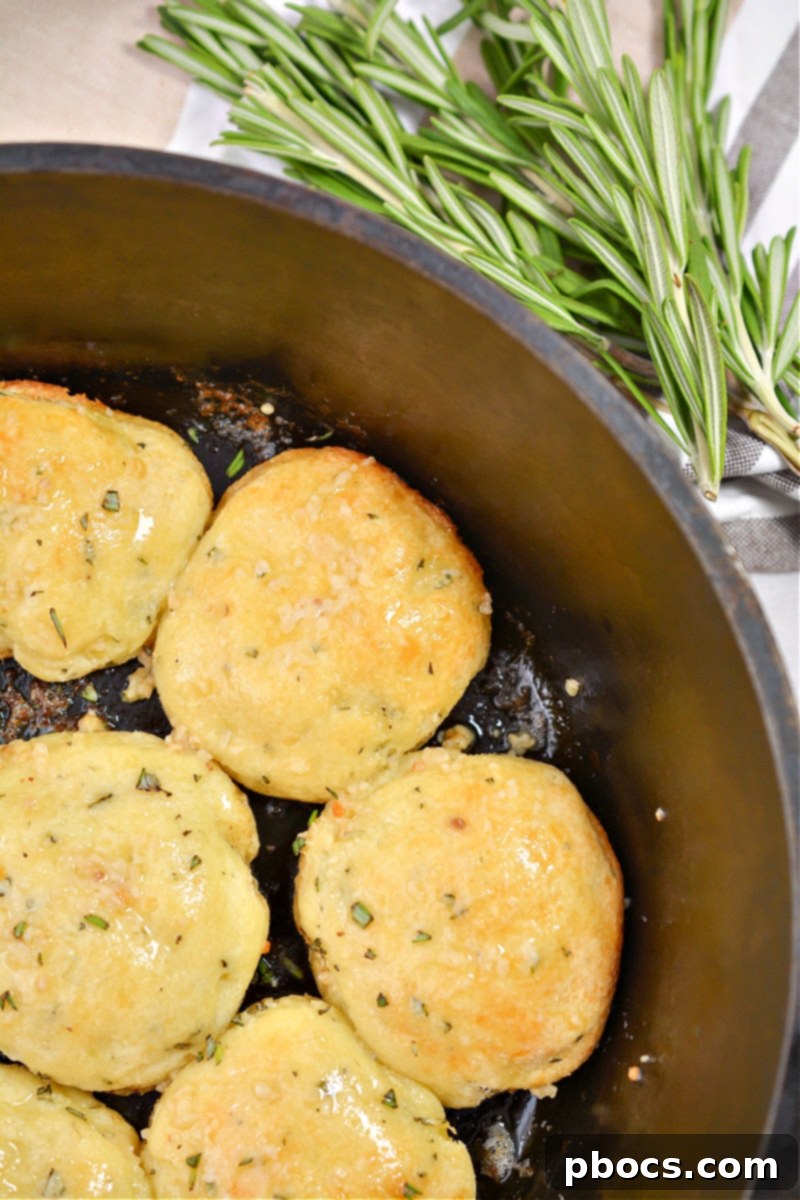 Skillet Keto Garlic Butter Rosemary Rolls