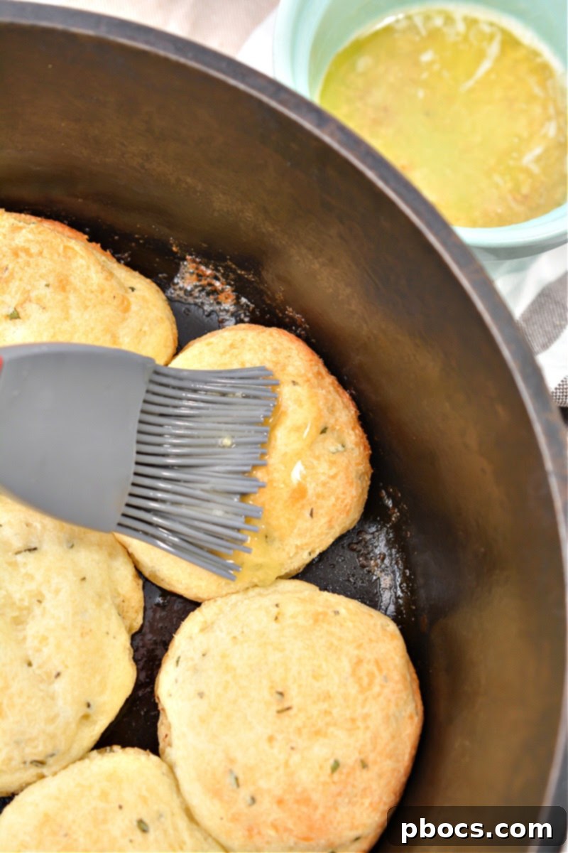 Melting butter and mixing with minced garlic