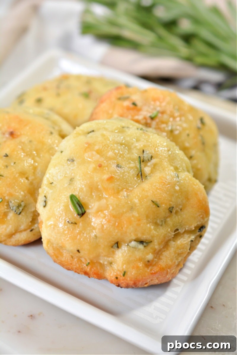 Skillet Keto Garlic Butter Rosemary Rolls