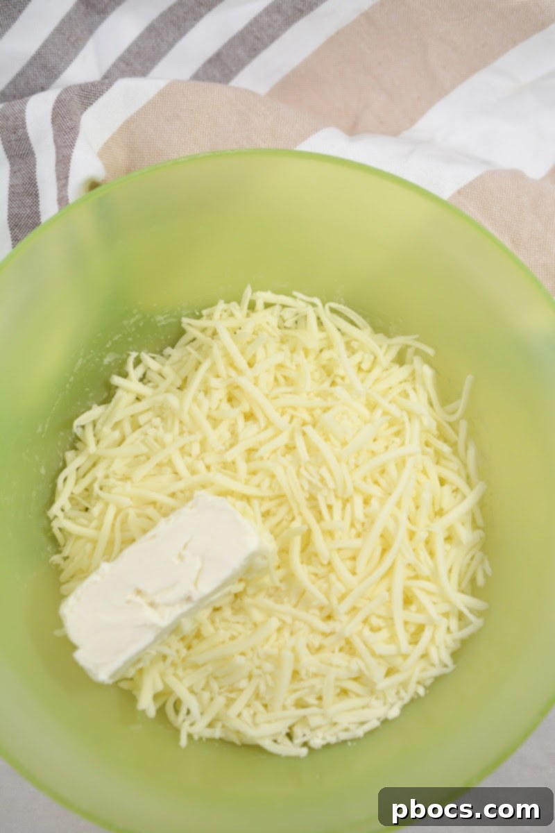 Melted cheese for fathead dough