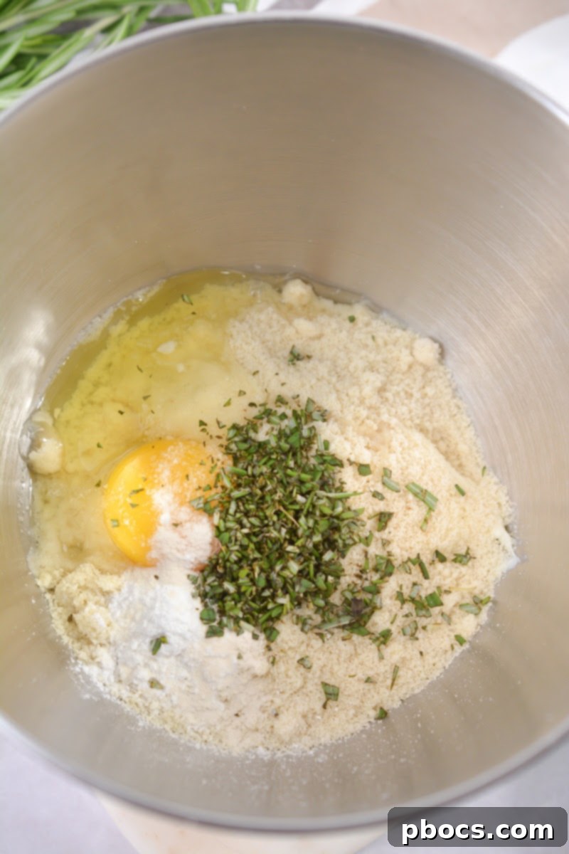 Mixing fathead dough ingredients