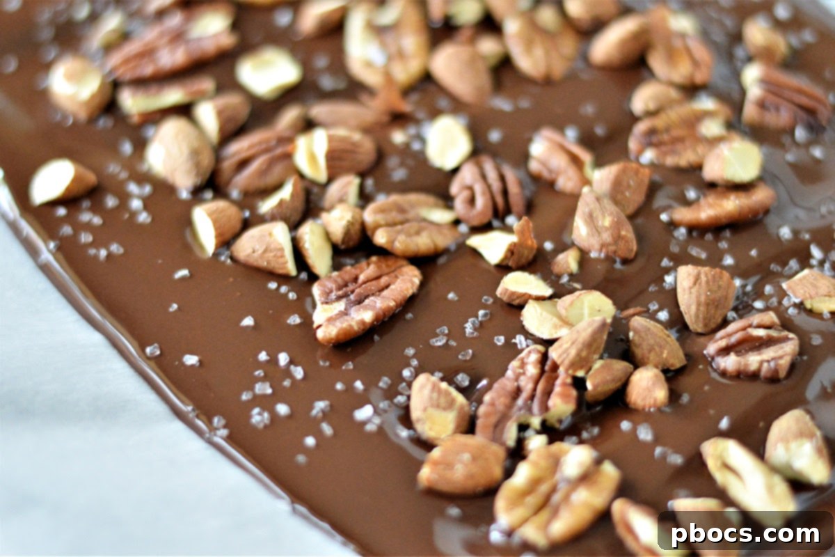 Sugar-Free Almond Pecan Keto Bark 13 Topping Keto Chocolate Bark with nuts and sea salt