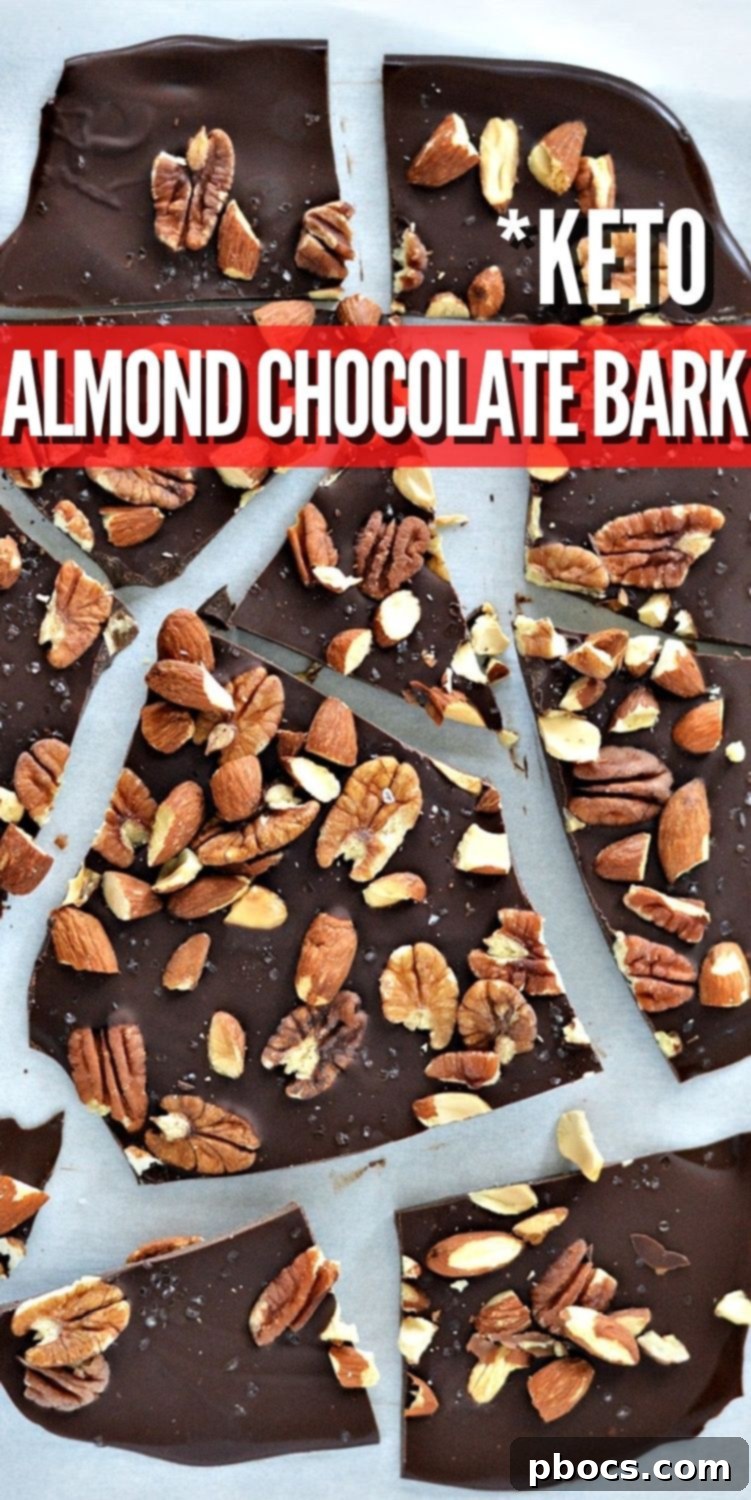 Sugar-Free Almond Pecan Keto Bark 15 Pin for later: Keto Chocolate Bark With Almonds and Pecans