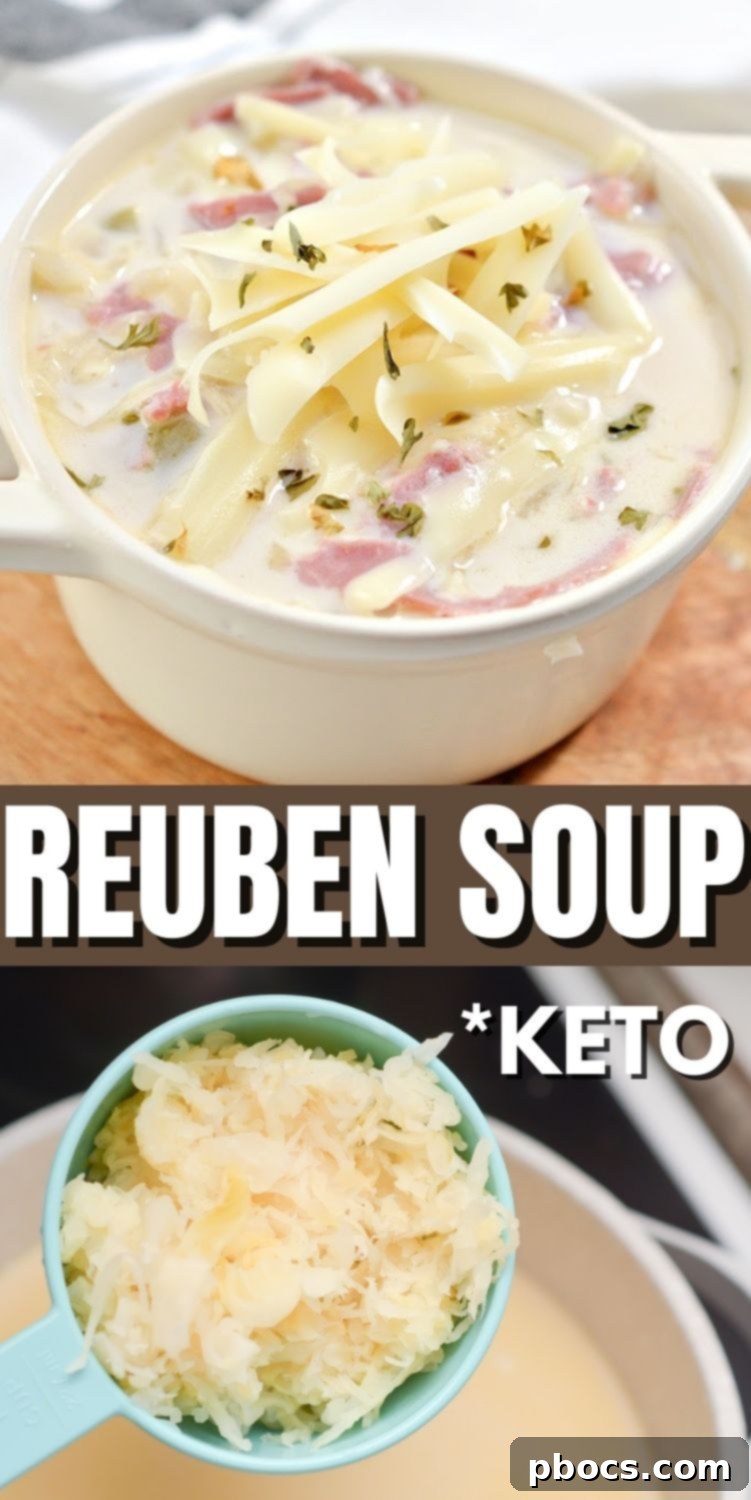 Hearty Keto Reuben Soup 13 Keto Reuben Soup - Pin for later. #ketoreubensoup #reubensoup