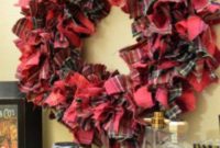 Plaid Fabric Scrap Wreath