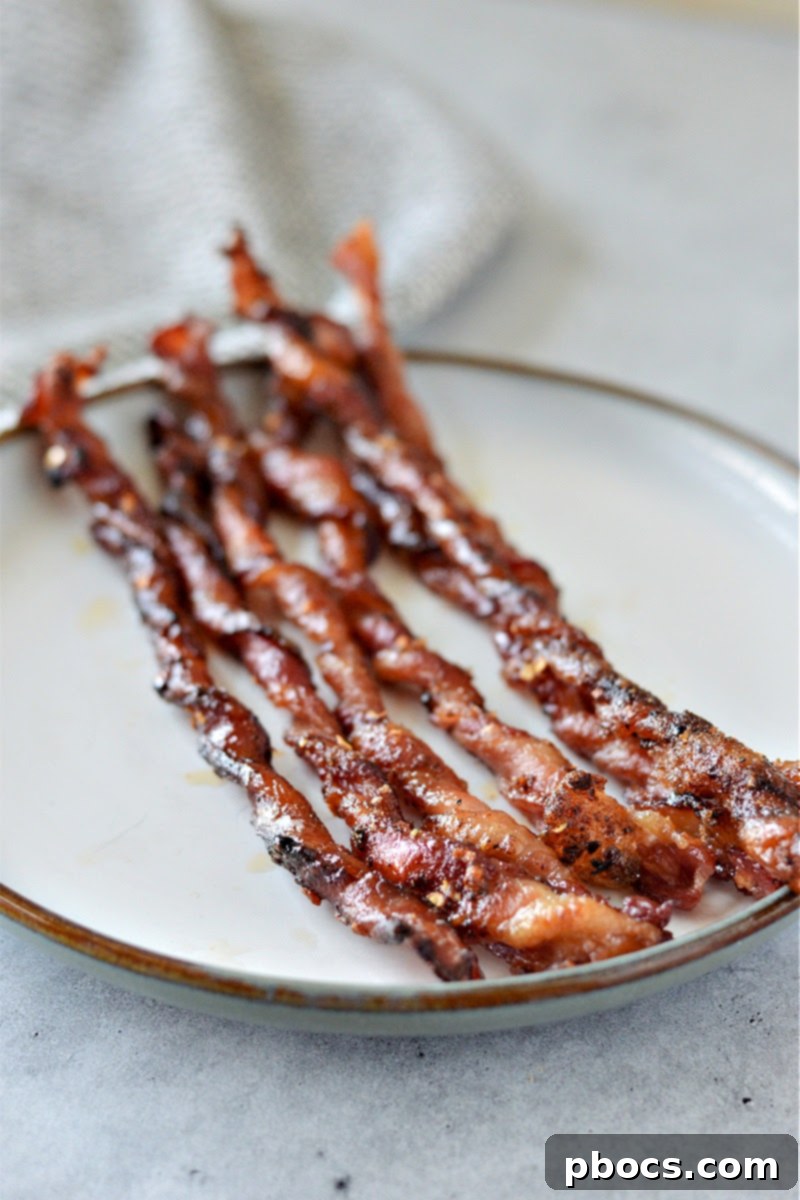 Sugar-Free Maple Bacon Twists 4 Low-Carb Candied Bacon Twists