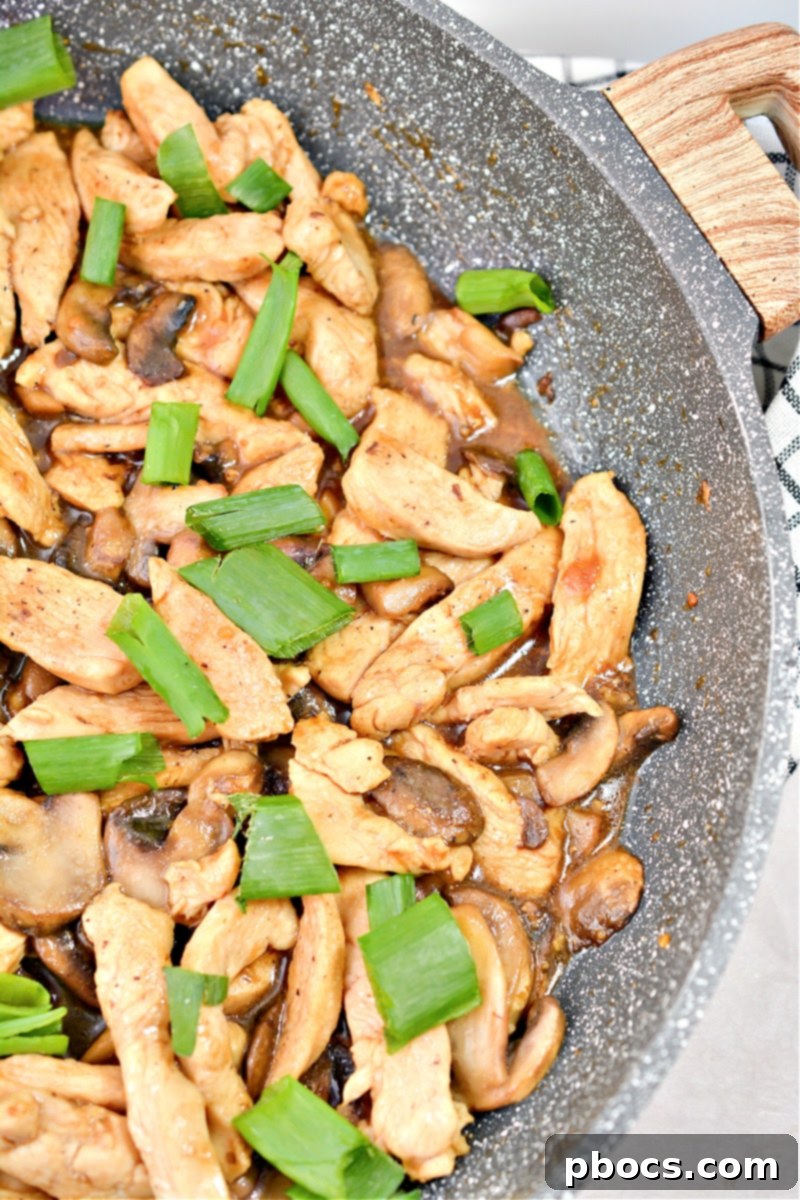 Keto Asian Mushroom Chicken Stir-fry 6 Ingredients for Keto Asian Chicken sauce being combined
