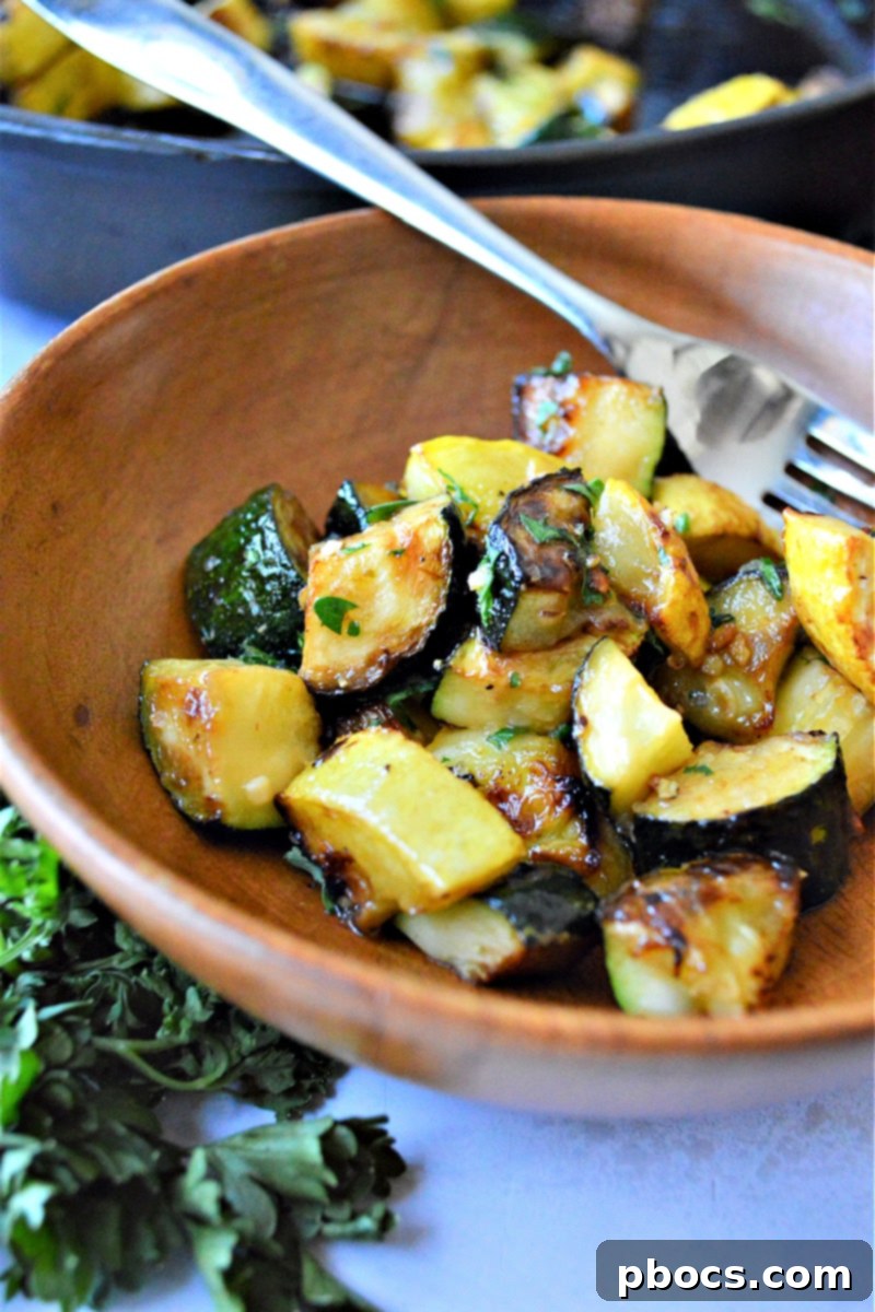 Low Carb Garlic Butter Zucchini & Yellow Squash