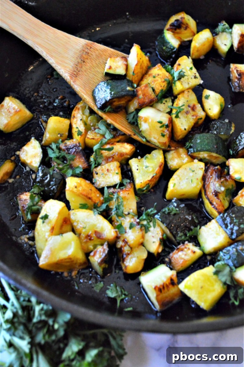Low Carb Garlic Butter Zucchini & Yellow Squash