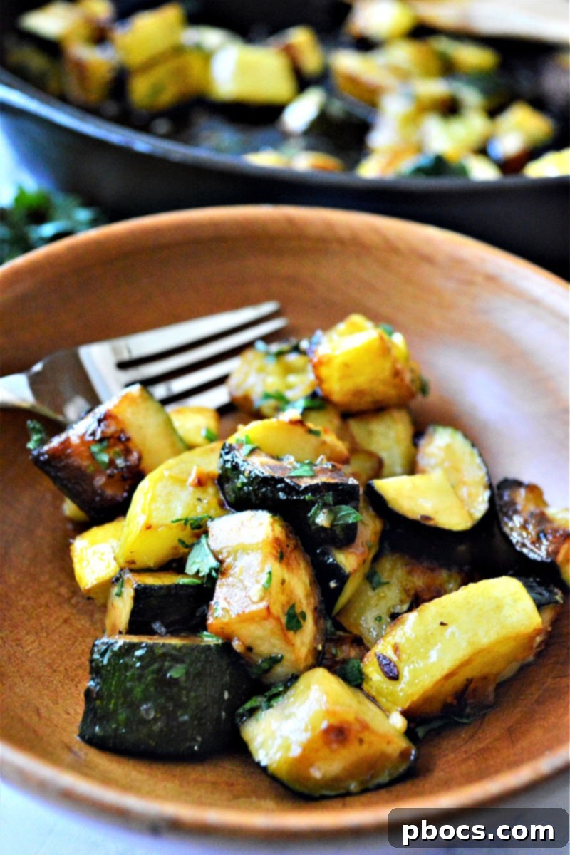 Low Carb Garlic Butter Zucchini & Yellow Squash
