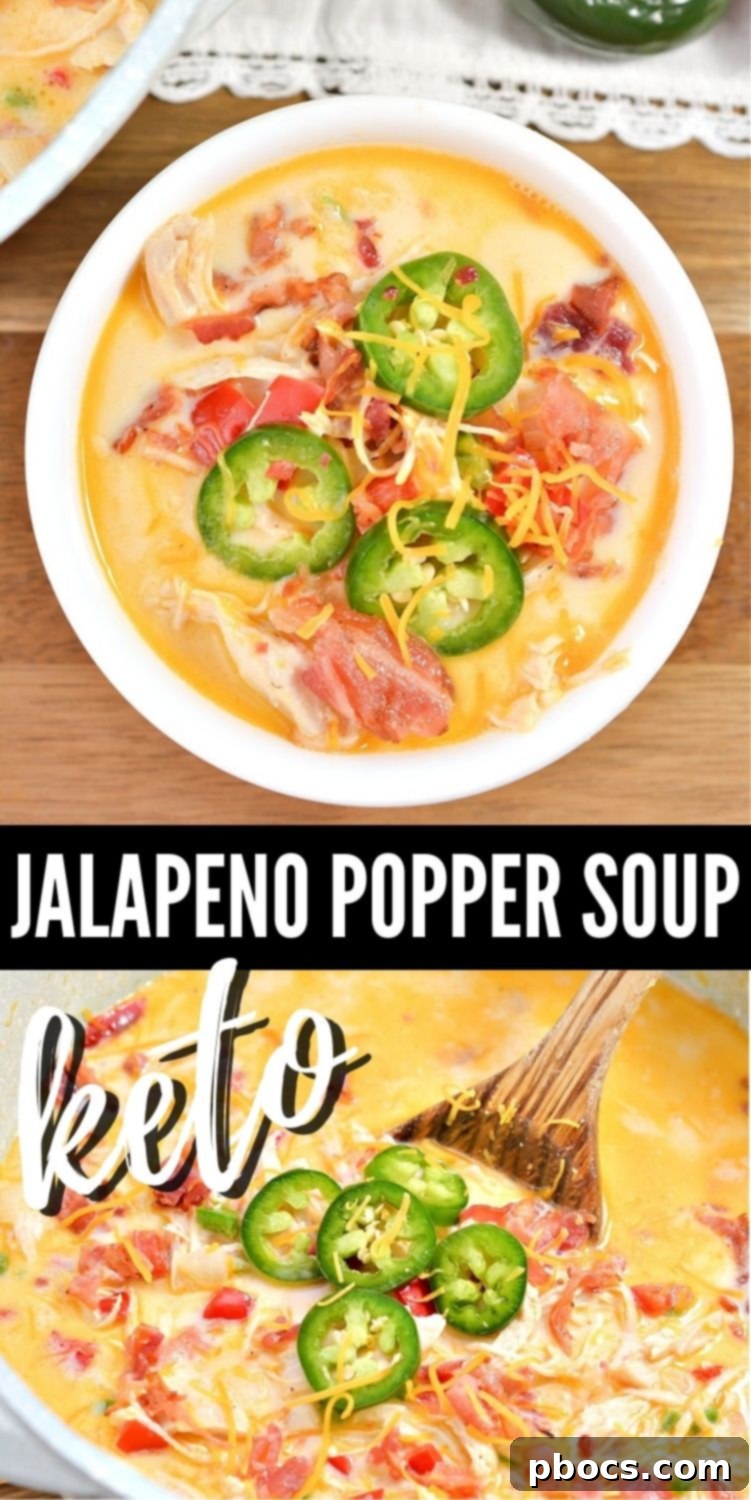Creamy Keto Jalapeno Popper Soup 16 Keto Jalapeno Popper Soup Pinterest pin image