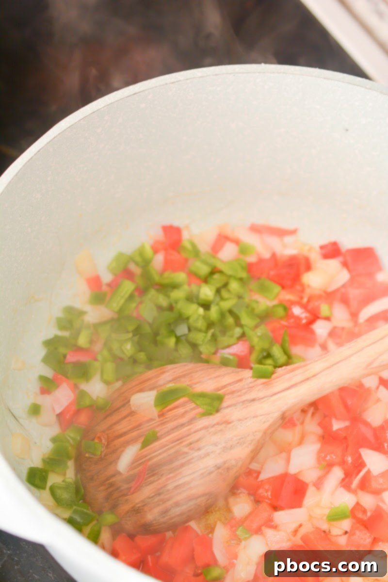 Creamy Keto Jalapeno Popper Soup 10 Jalapenos and garlic added to sautéed vegetables
