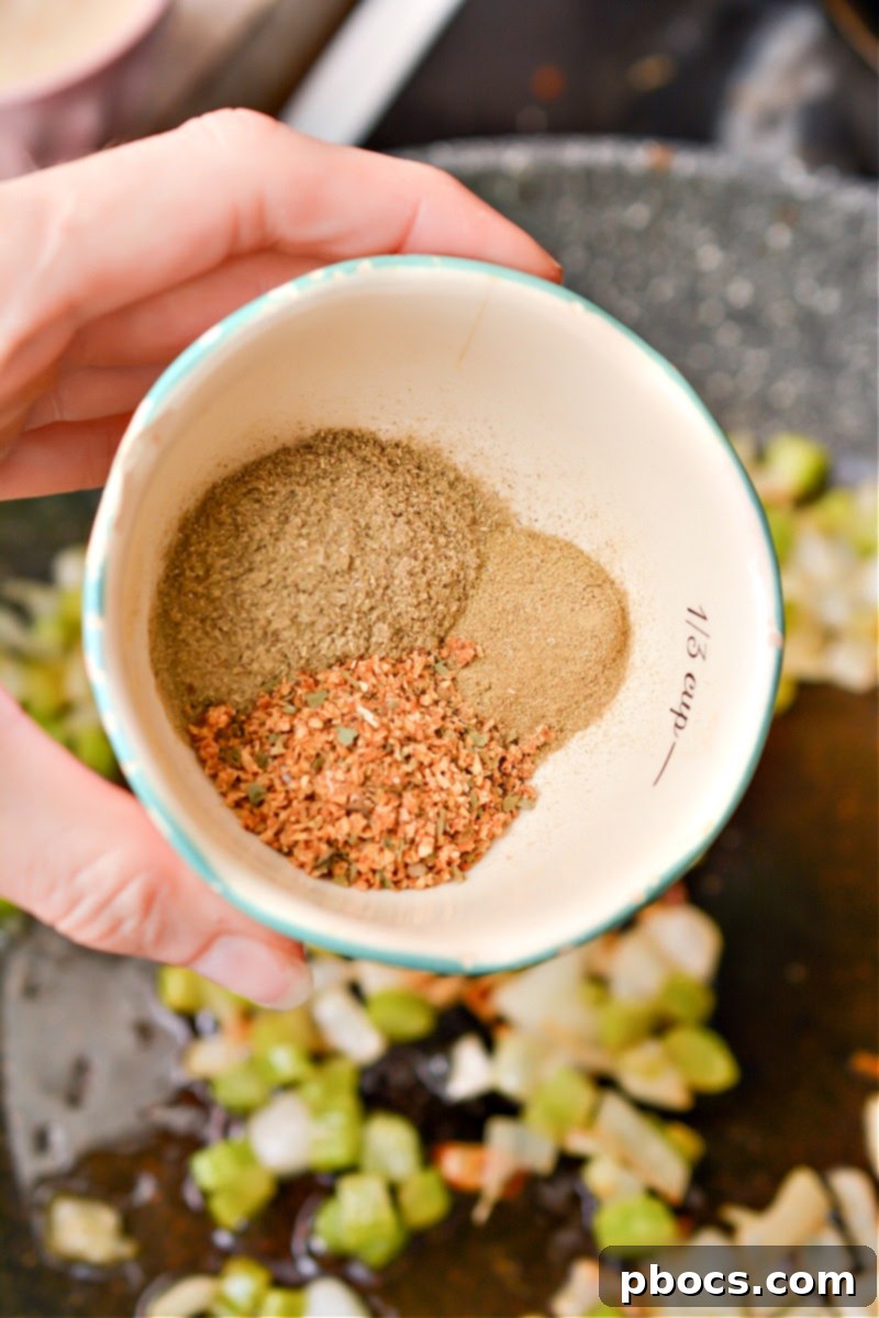 Adding spices to sautéed vegetables