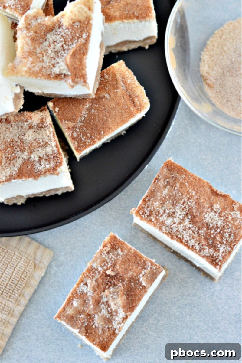 Creamy Keto No-Bake Churro Cheesecake Bars - Guilt-Free Indulgence for Keto Diet