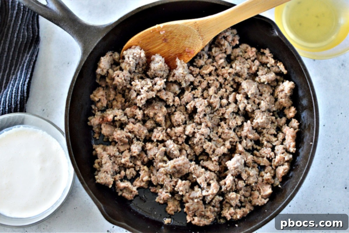 Low-Carb Sausage Gravy and Biscuits