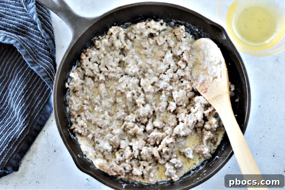 Low-Carb Sausage Gravy and Biscuits