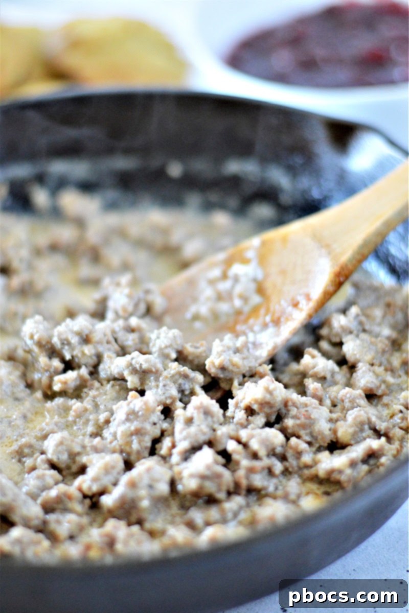 Low-Carb Sausage Gravy and Biscuits