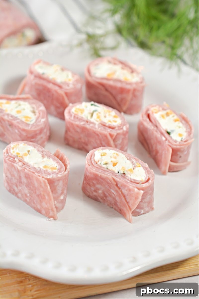 Keto Salami Cream Cheese Roll Ups