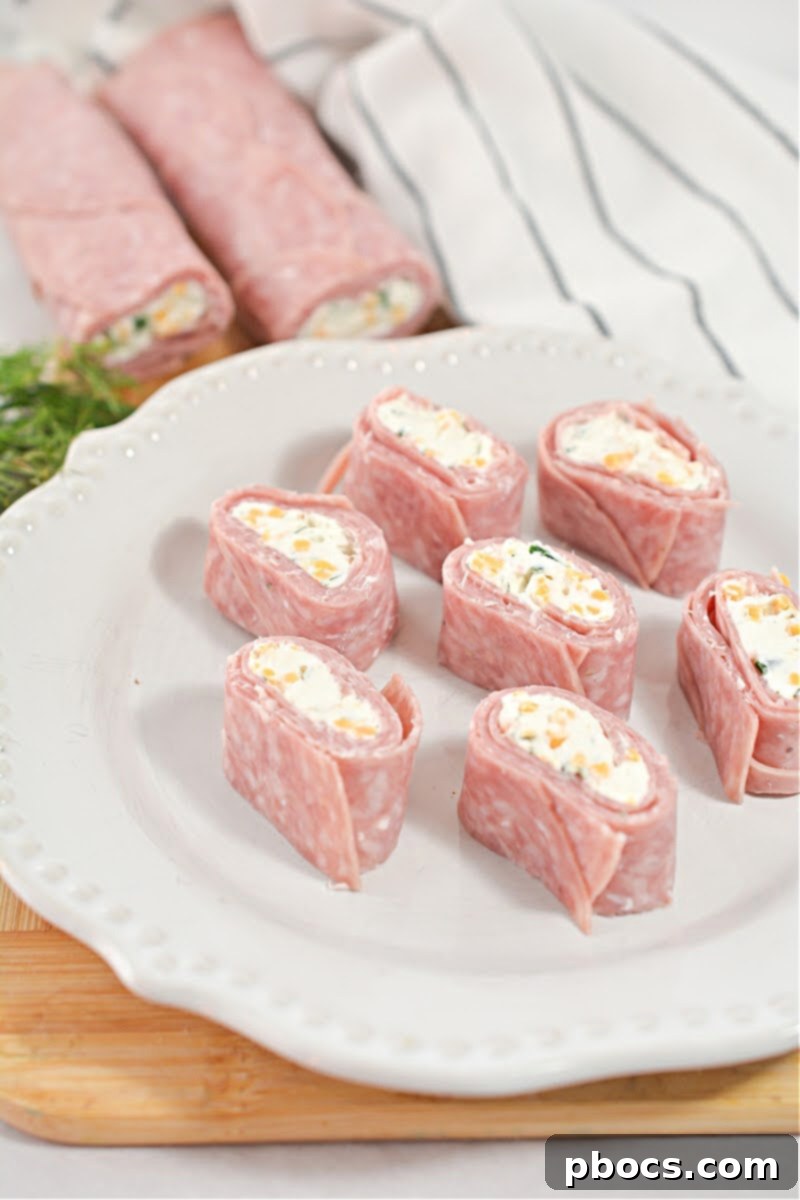 Keto Salami Cream Cheese Roll Ups