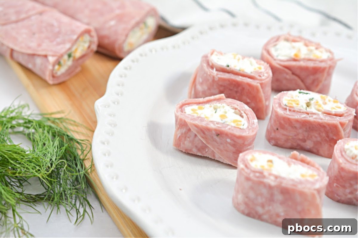 Keto Salami Cream Cheese Roll Ups