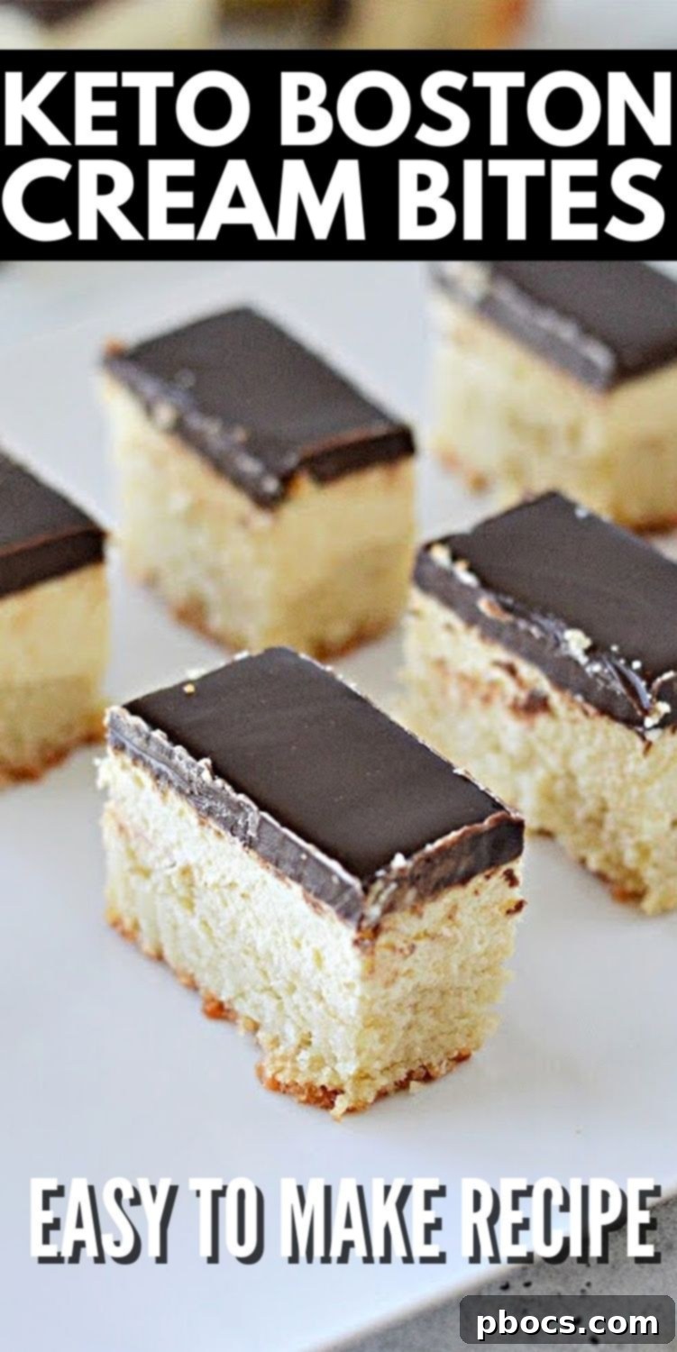 Keto Boston Cream Bites #ketobostoncreambites #bostoncreambites - Pin this recipe for future use!
