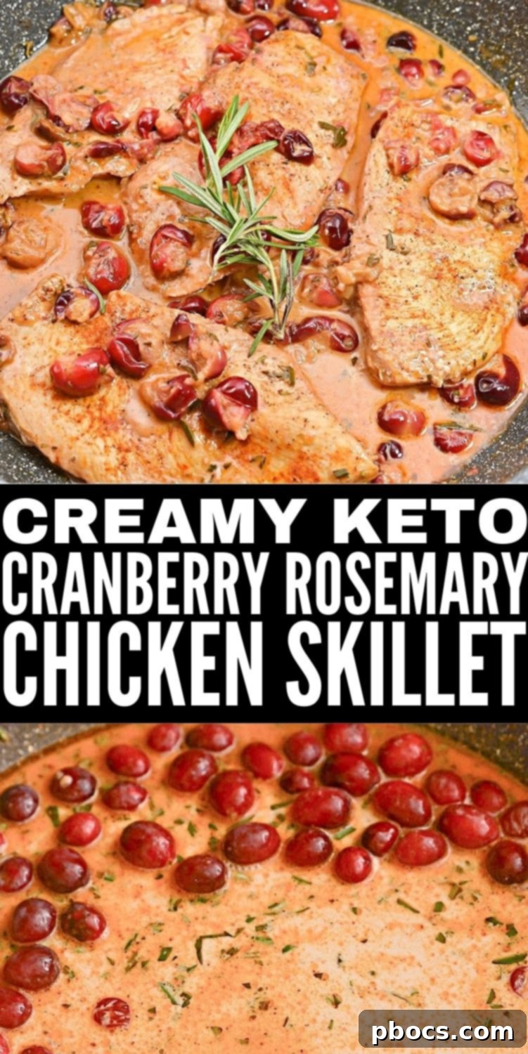 Creamy Keto Cranberry Rosemary Chicken Skillet
