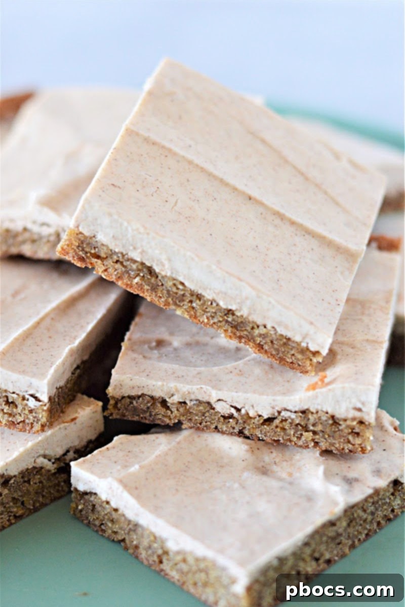 Delicious Keto Gingerbread Cookie Bars with Cream Cheese Frosting