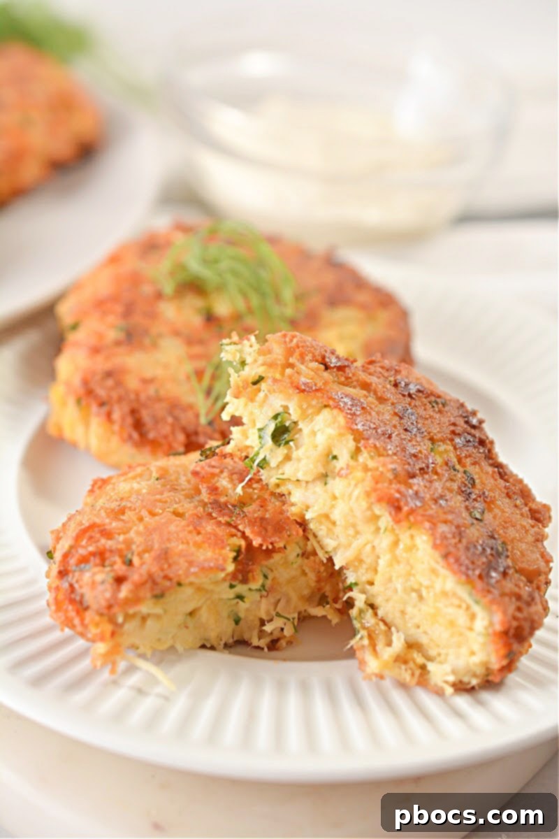 Keto Cheesy Chicken Fritters on a plate