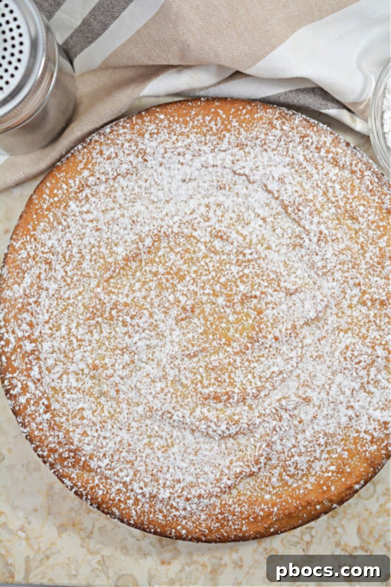 Keto Olive Oil Cake 4 Keto Olive Oil Cake - Slice served on a plate with garnish