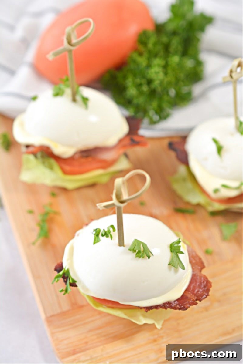 Keto BLT Egg Bites 6 Assembling a Keto BLT Egg Slider, showing the sauce being spread