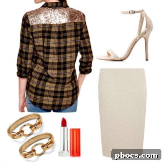 Three Ways To Style A Sequin & Plaid Shirt