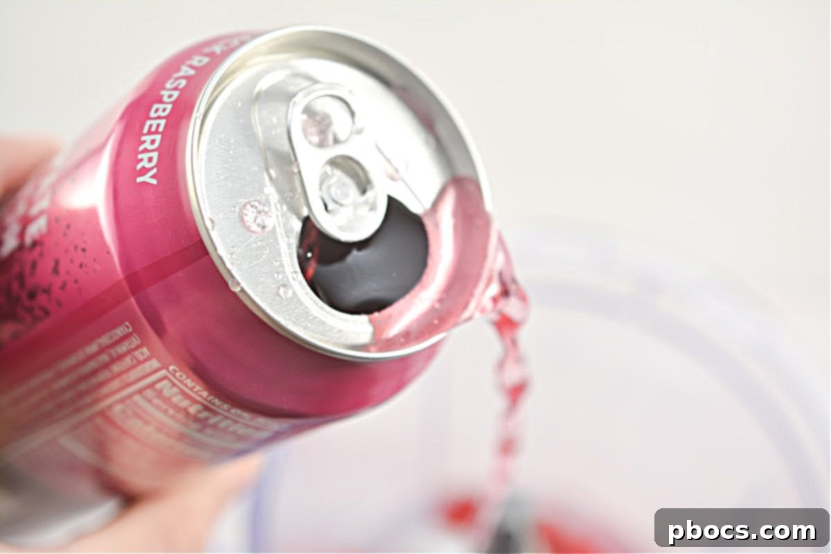 Adding ice to Keto White Claw Slushie