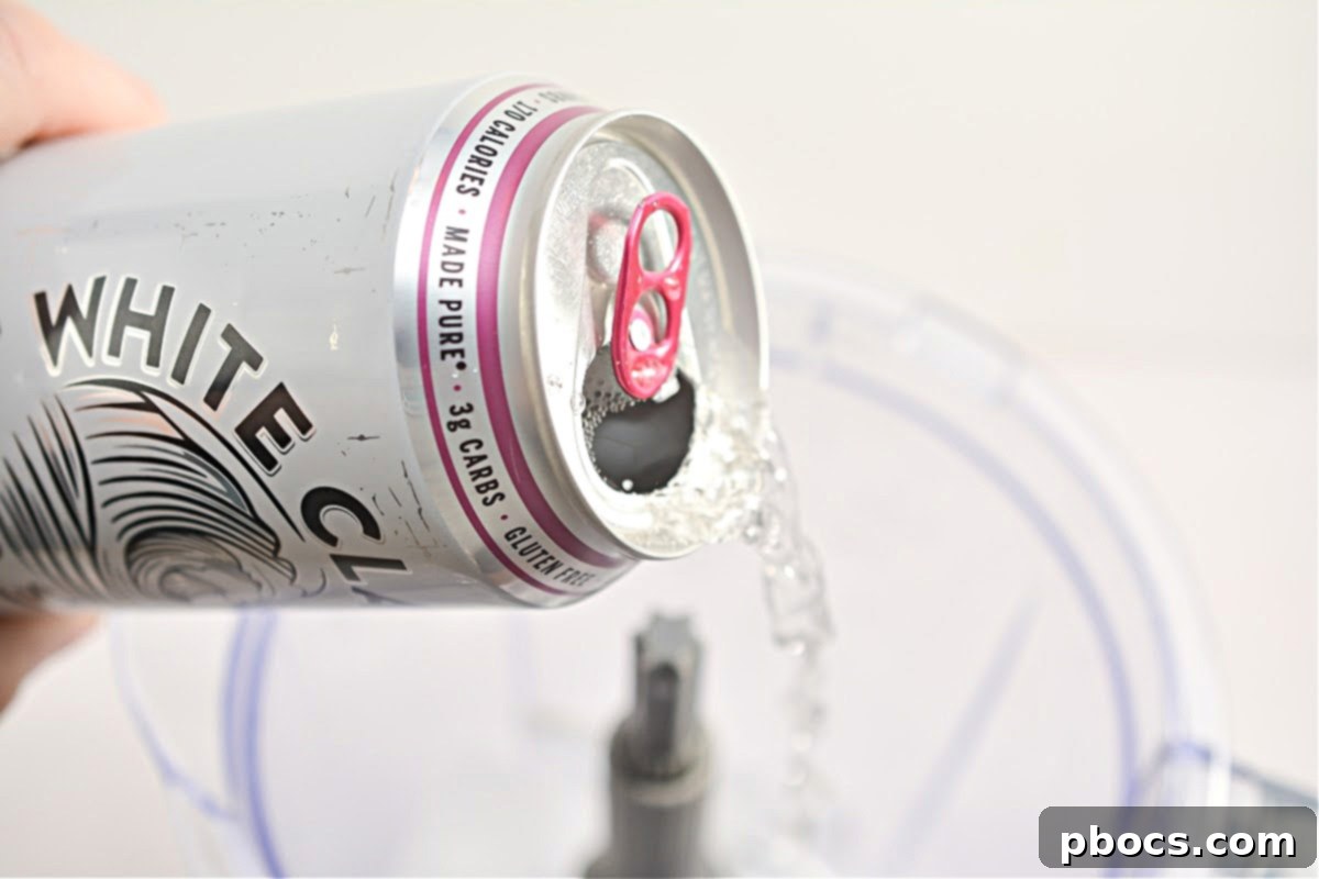 Keto White Claw Slushie being poured