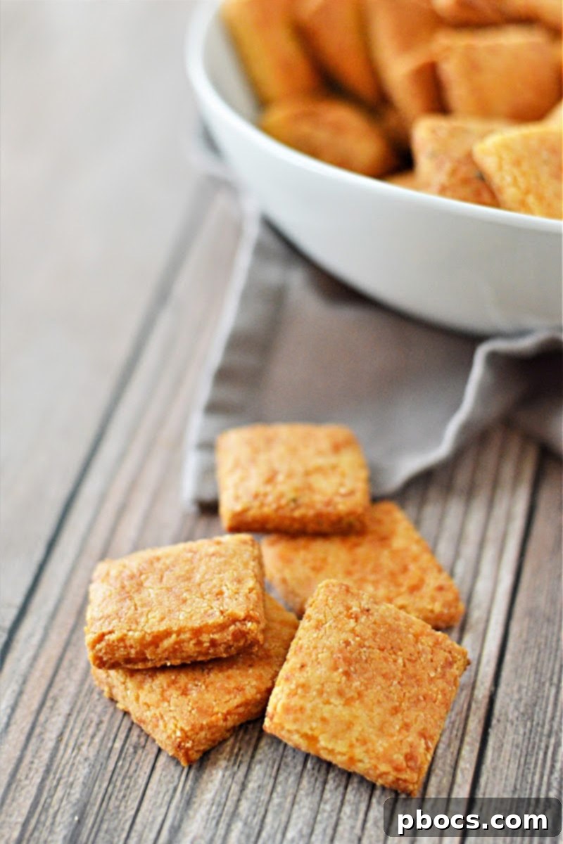 Keto Cheese Crackers stored in an airtight container
