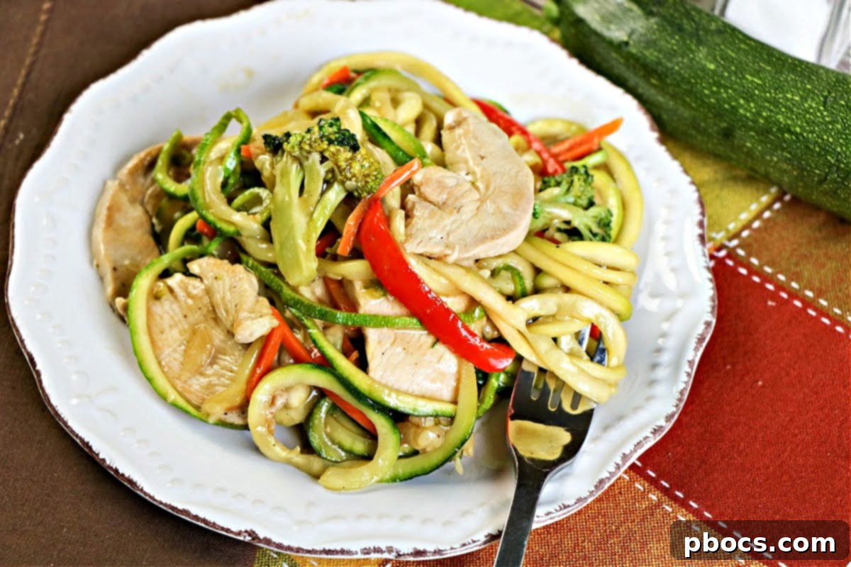 Wholesome Chicken Zoodle Stir-Fry 8 A selection of low-carb noodles suitable for keto dishes