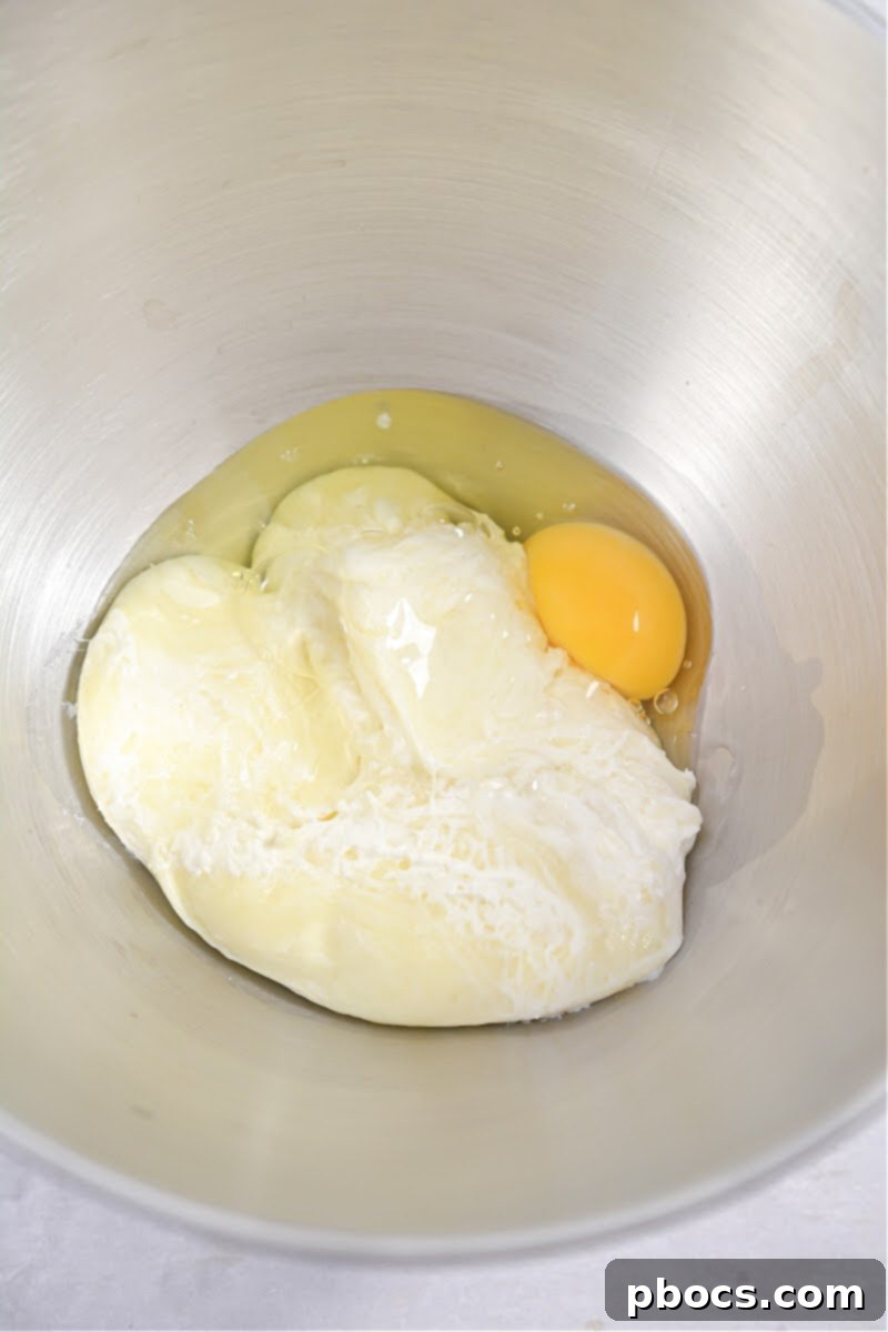 Melted cheeses ready to be combined with dry ingredients for the fathead dough.