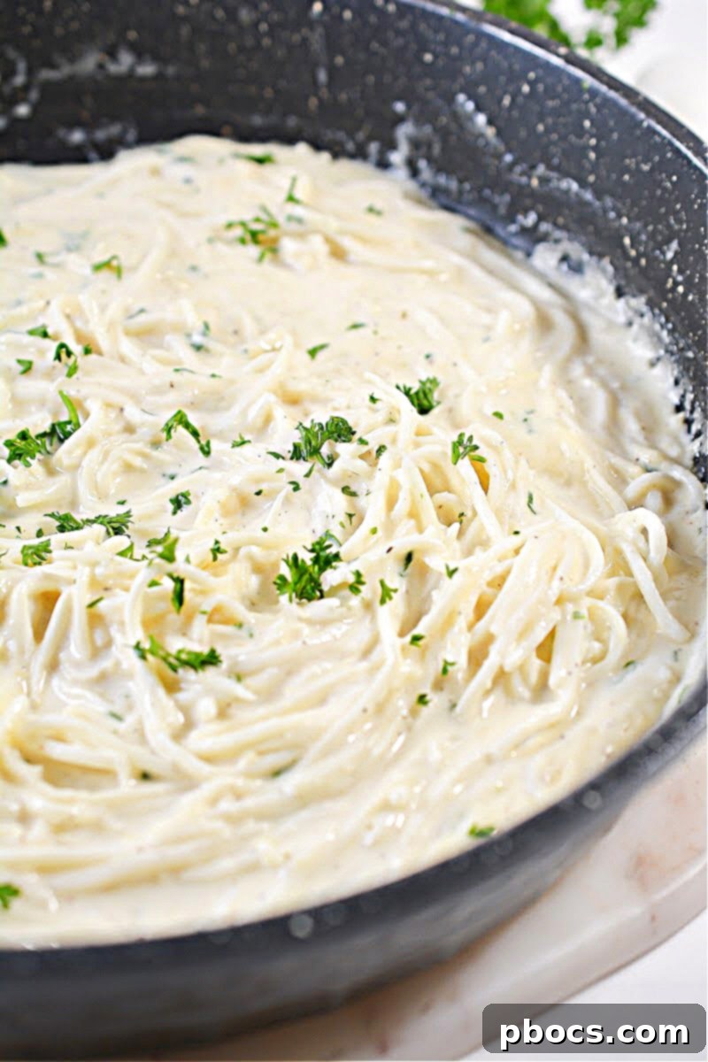 Keto Roasted Garlic Alfredo Sauce With Palmini Noodles