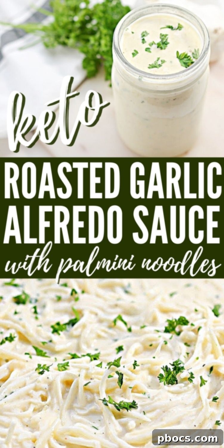 Keto Roasted Garlic Alfredo Sauce With Palmini Noodles