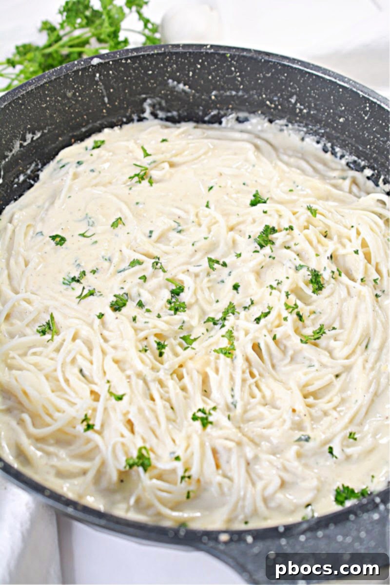 Keto Roasted Garlic Alfredo Sauce With Palmini Noodles