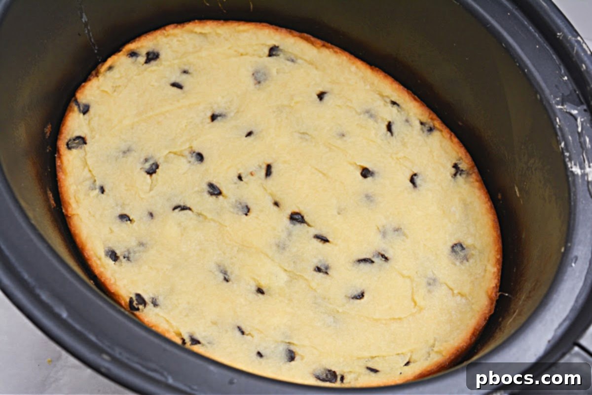 Keto Crockpot Chocolate Chip Cake