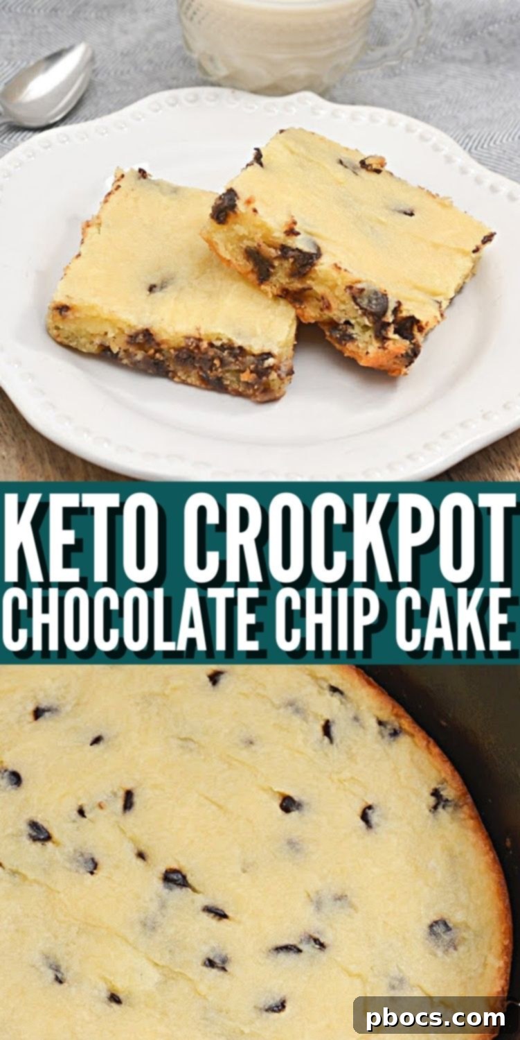 Keto Crockpot Chocolate Chip Cake