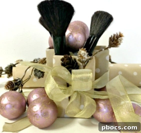 Close-up of Homemade Makeup Brush Holder