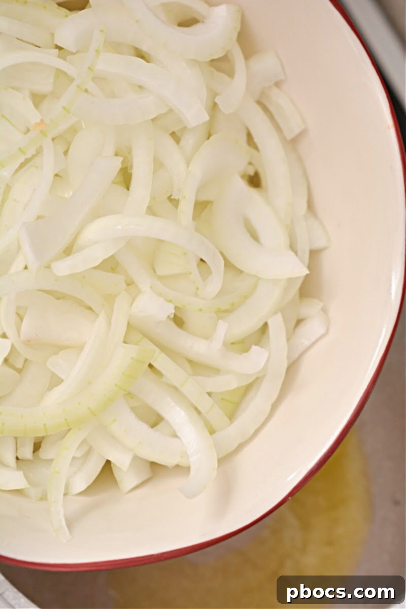 Butter melting in a pot for French onion soup